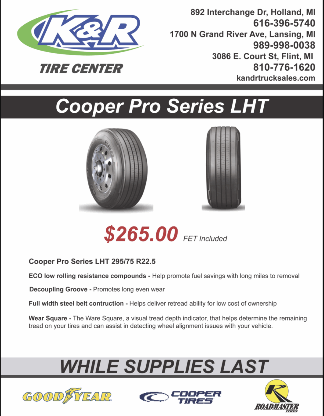 Cooper Pro Series Lht Truck Tires Special
