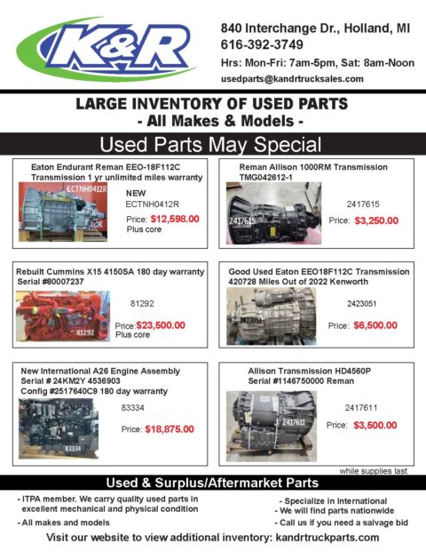 Used Parts May Specials