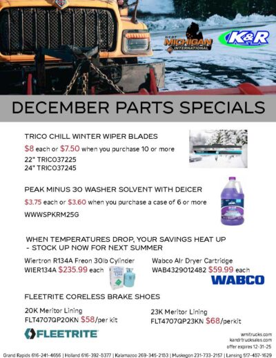 December Parts Specials