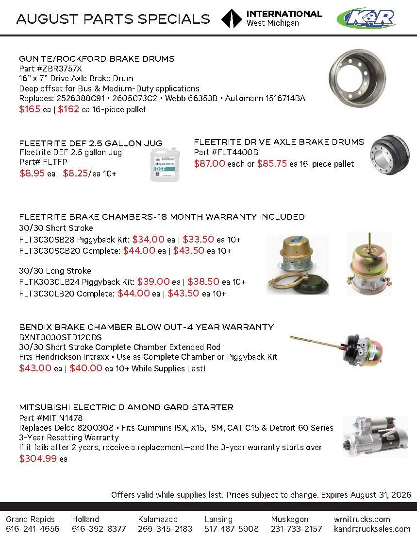 August Parts Special 2026